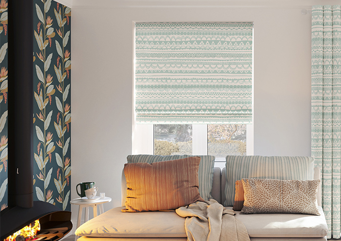Bohemian, Crystal Blue - Roman Blind - Image 3